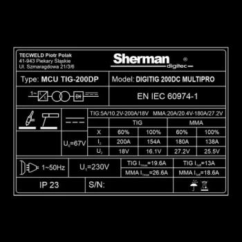 Sherman DIGITIG 200DC Multipro